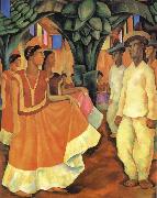 Diego Rivera The Dancing from Tehuantepec oil painting